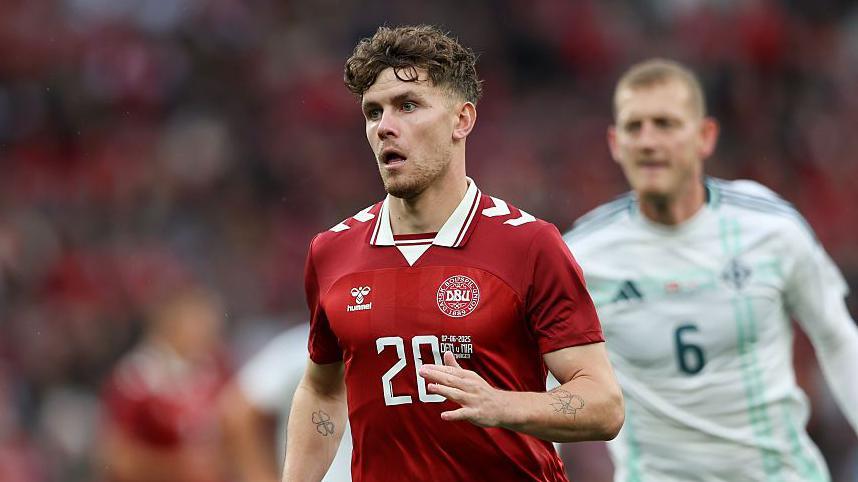 Mathias Kvistgaarden playing for Denmark