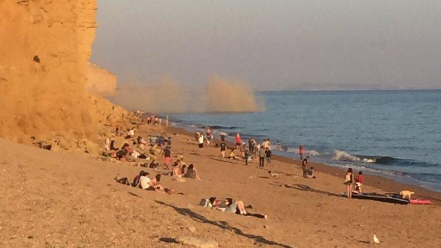 Cliff fall at West Bay on 16 August 2016