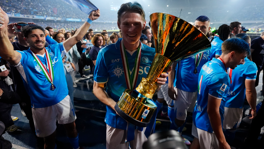 Napoli's Scott McTominay celebrates winning Serie A