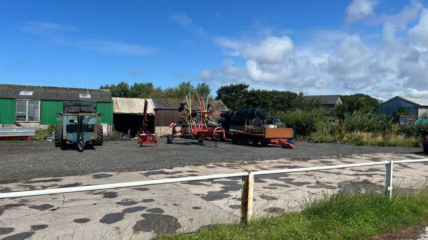 A general view of the farm yard where the shipping containers would be placed at Piel View