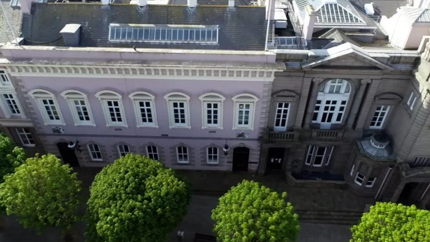 Aerial of government building in St Helier