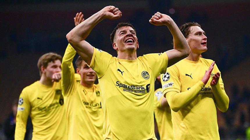 Bodo/Glimt players celebrate beating Inter Milan 