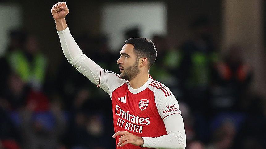 Mikel Merino celebrates his equaliser against Chelsea with his fist in the air
