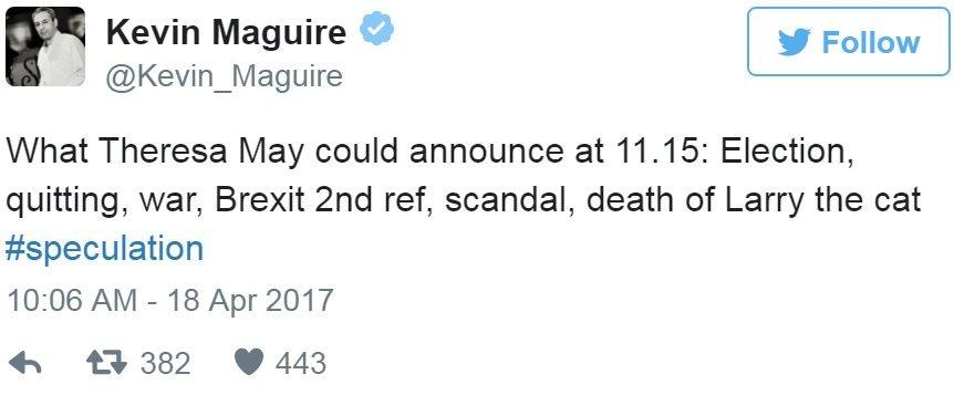 Screen grab of tweet by @Kevin_Maguire