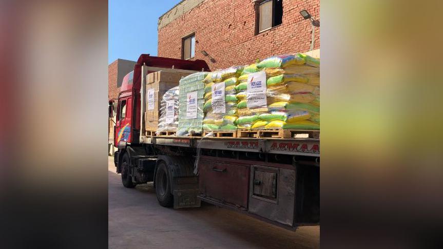 Truck loaded up with aid for Gaza