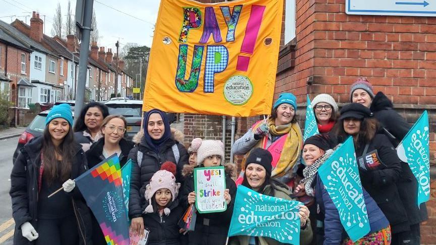 The teachers and staff strike at Redlands Primary School in East Reading