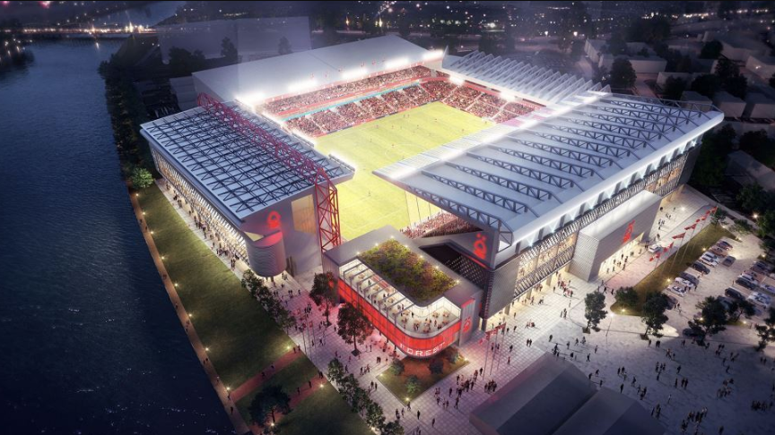 An artist's impression of how the City Ground could look if it was extended