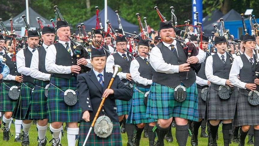 pipers at Highland games