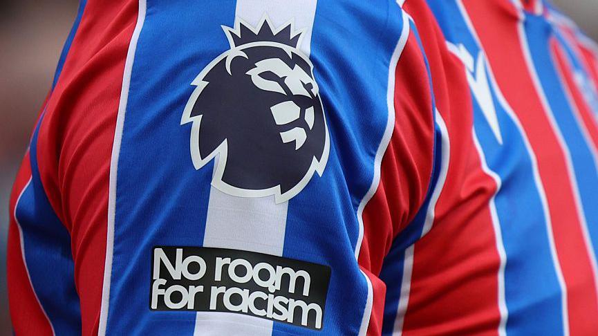 The Premier League badge is visible during the Premier League match between Crystal Palace and Leeds United