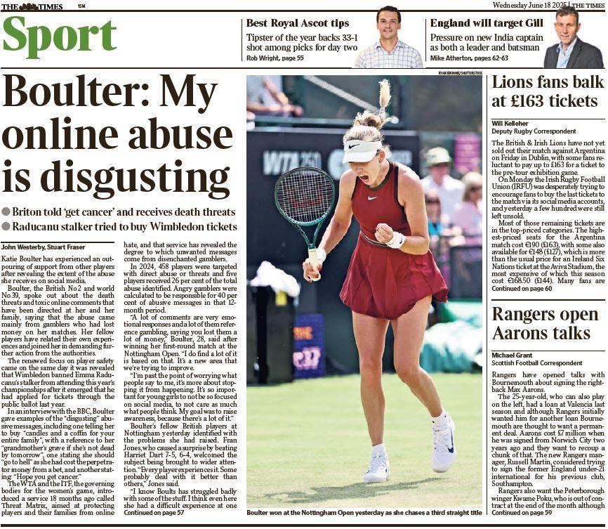 The Times backmost  page