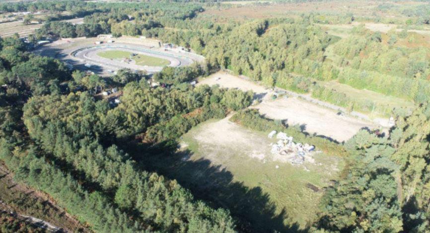 Aerial view of the the Matchams Stadium site