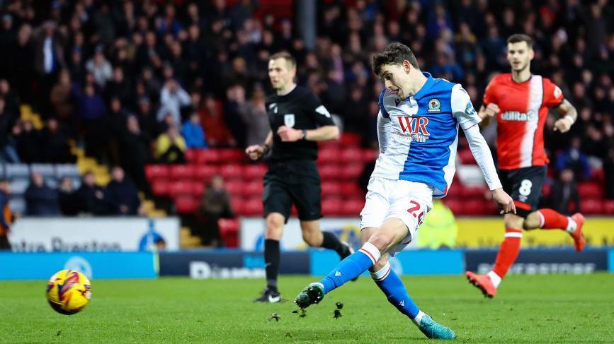 On-loan Liverpool midfielder Owen Beck slots home Blackburn's second goal aganst Luton Town