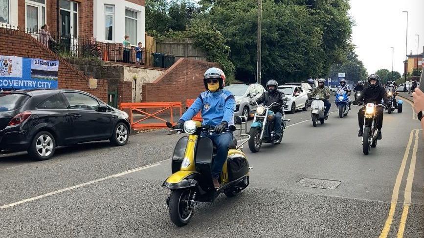 Bikers at a ride-out for Keaton Slater