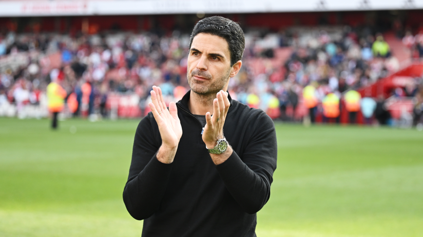 Arsenal boss Mikel Arteta shows his appreciation to fans after his side's 1-0 win over Newcastle in the Premier League