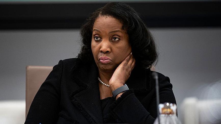 Lisa Cook, governor of the US Federal Reserve, during the Federal Reserve Board open meeting in Washington, DC, US, on Wednesday, June 25, 2025.