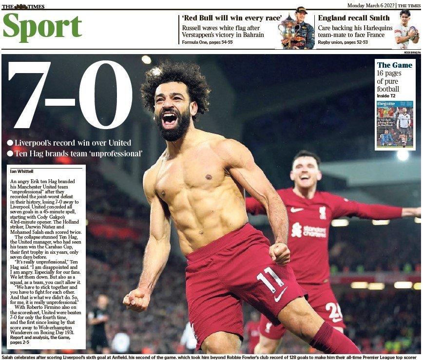 The back page of The Times