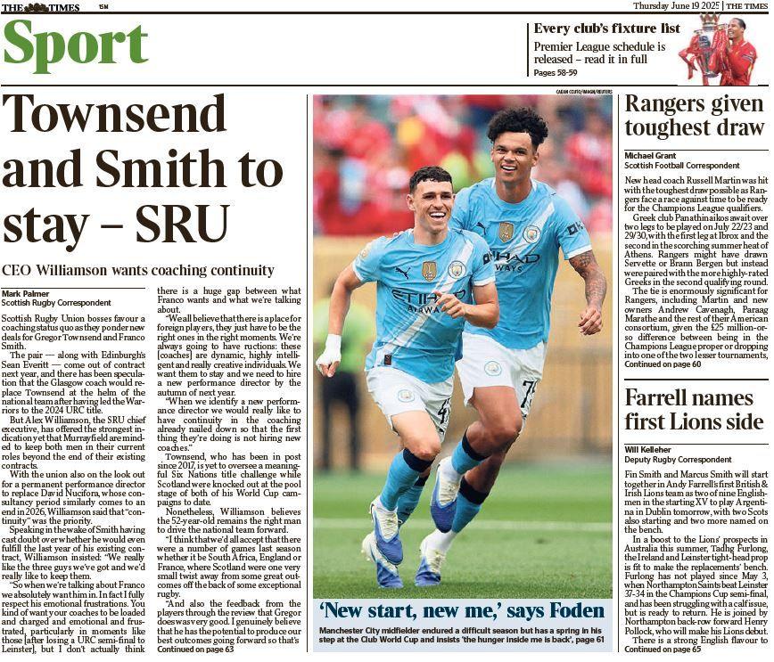 The Times backmost  page