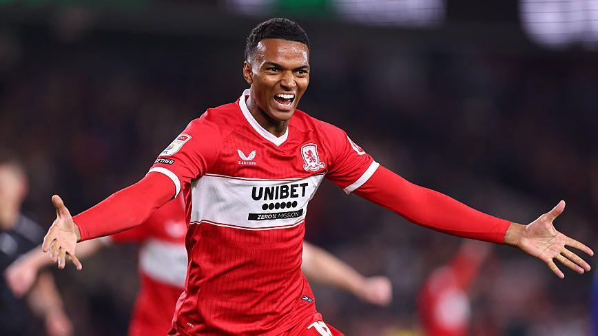 Morgan Whittaker celebrates a goal.