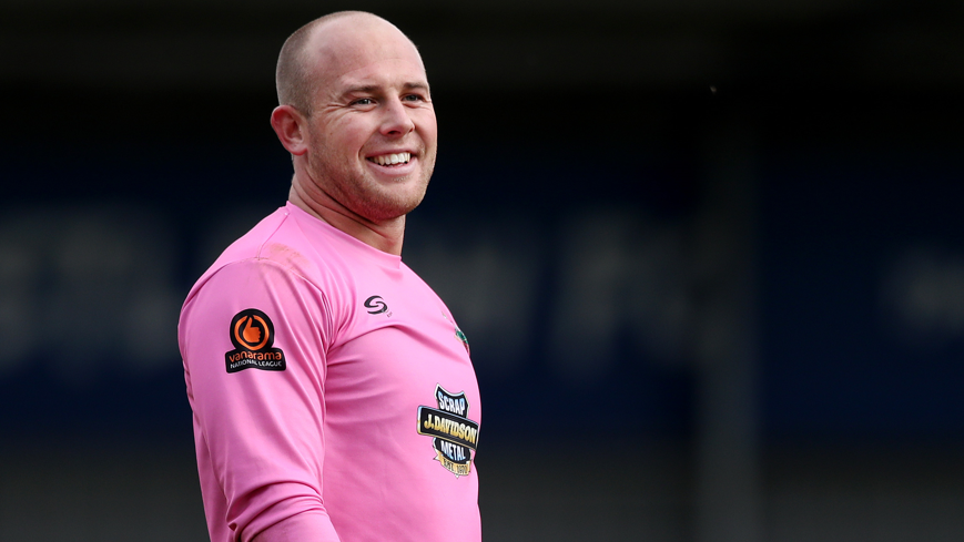 Goalkeeper Tony Thompson in action for Altrincham in 2020
