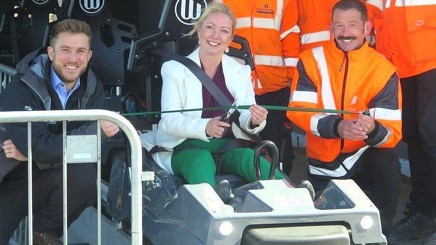 Midlothian Council leader Kelly Parry on the Alpine Coaster ride