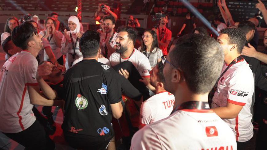 Team Tunisia celebrates win at the African Esports Championship regional qualifiers 2024