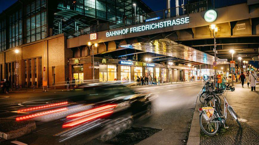 Shot of Friedrichstrasse station in Berlin