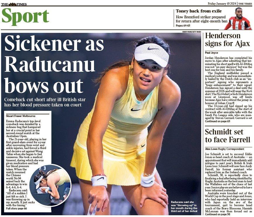The back page of The Times