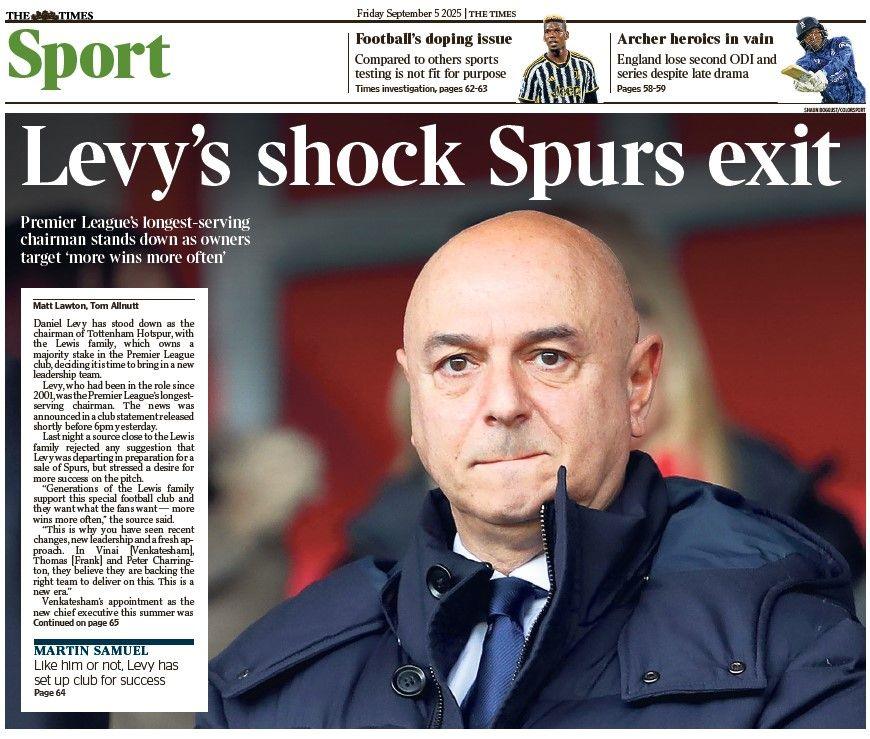 The back page of The Times