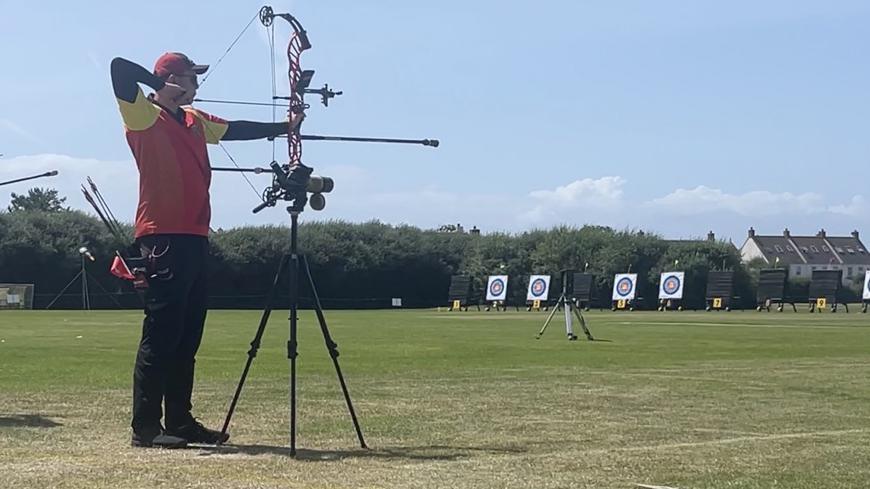 Rhys Moore on the archery range