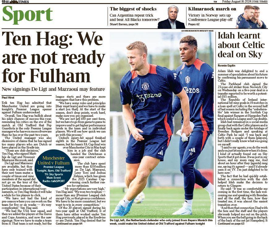 The Times back page