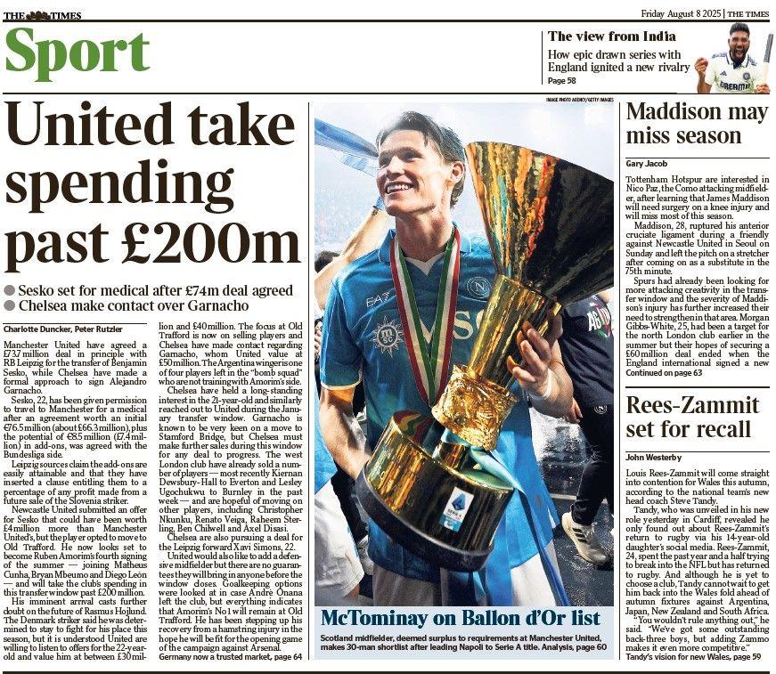 The back page of The Times