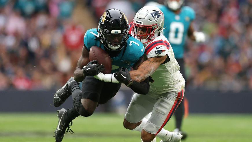 Jacksonville Jaguars wide receiver Brian Thomas Jr catches a pass