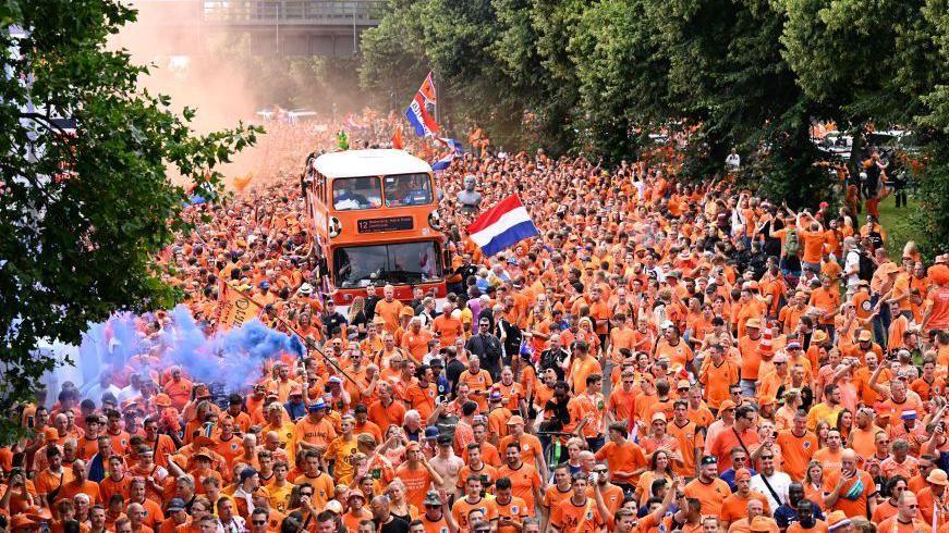 Netherlands fans march