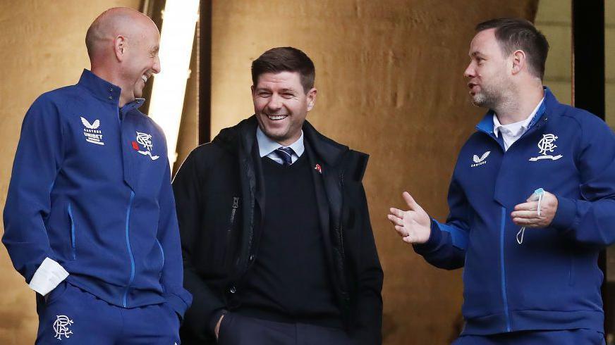 Garry McAllister, Steven Gerrard and Michael Beale