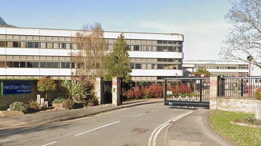 A google map image of Hersham Technology Park in Hersham, Surrey. 