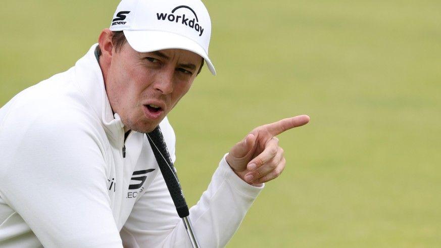 Matt Fitzpatrick pointing during round one of The Open at Royal Portrush