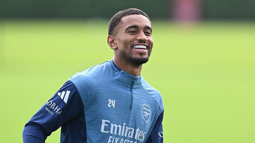 Reiss Nelson in training for Arsenal