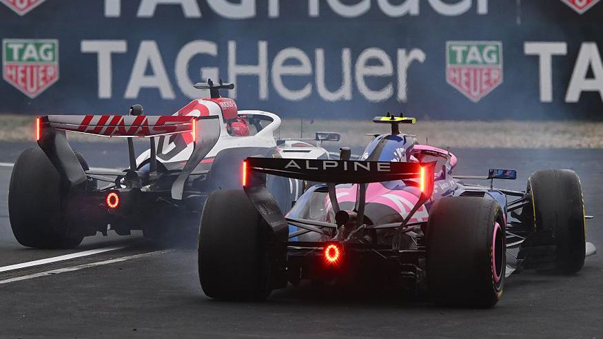 Esteban Ocon and Franco Colapinto battle