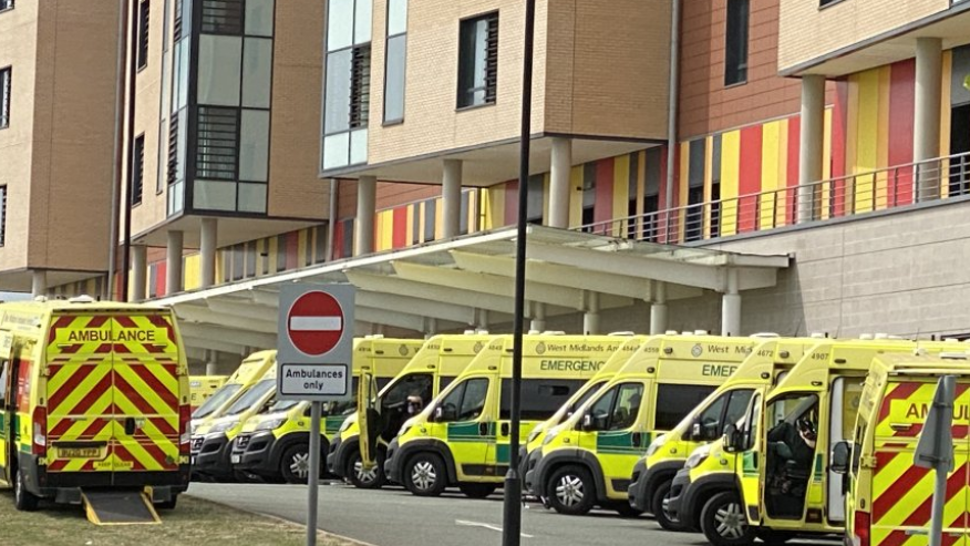 Ambulances at Royal Stoke hospital