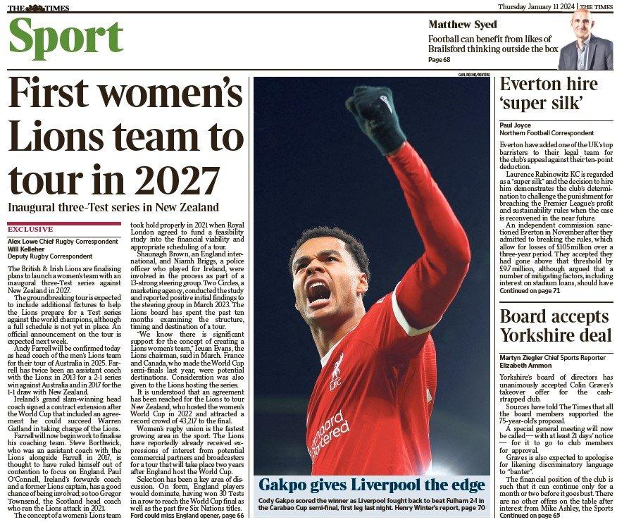 The back page of The Times