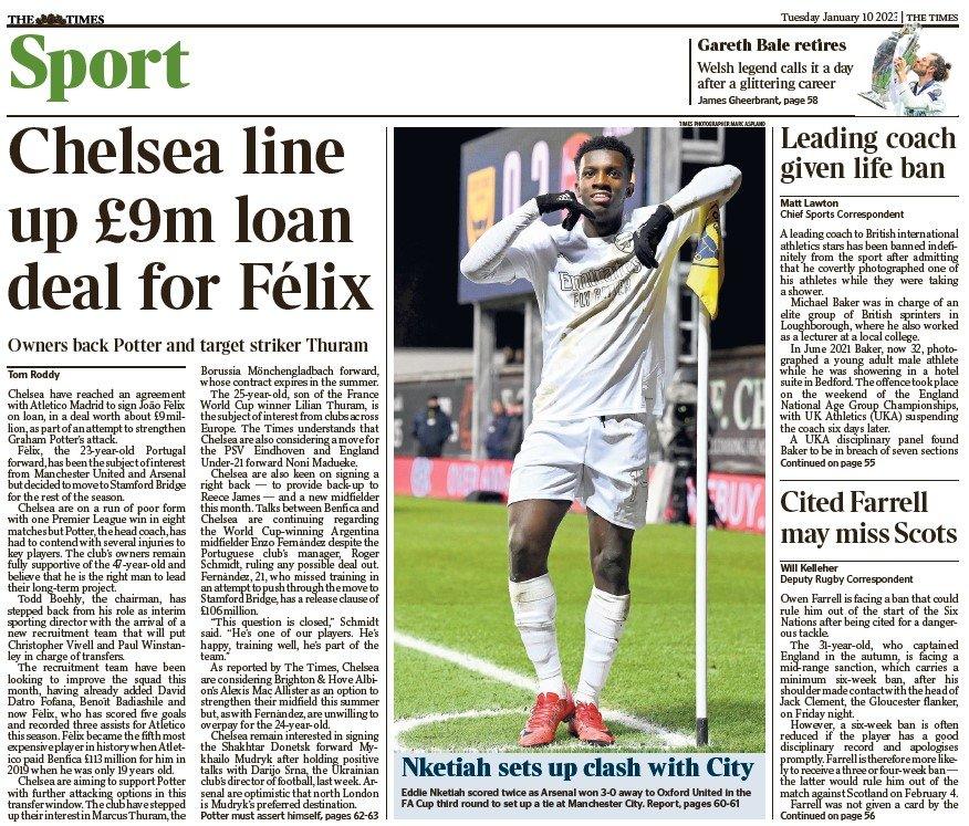 The back page of The Times