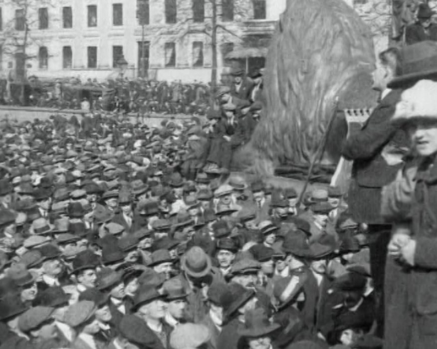 Mass rally for marchers in Trafalgar Square