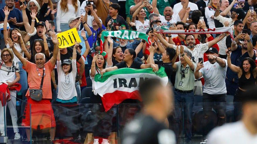 Iran fans during the World Cup match with New Zealand