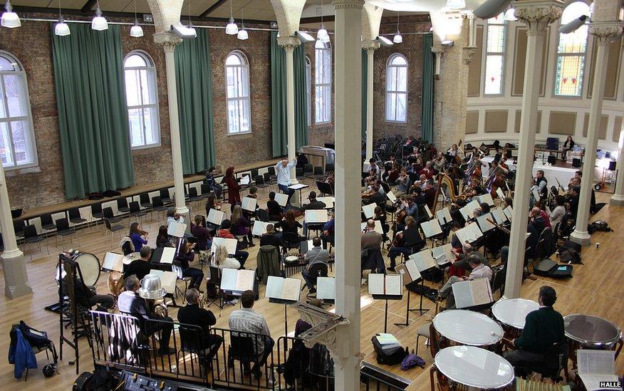 The Halle orchestra in performance at Halle St Peter's