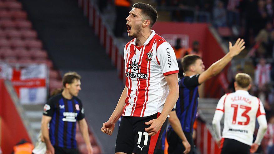 Ross Stewart celebrates scoring for Southampton