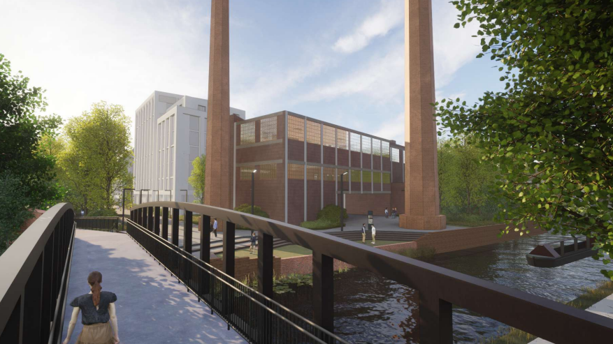 An artist's impression shows how a bridge over the can coul look