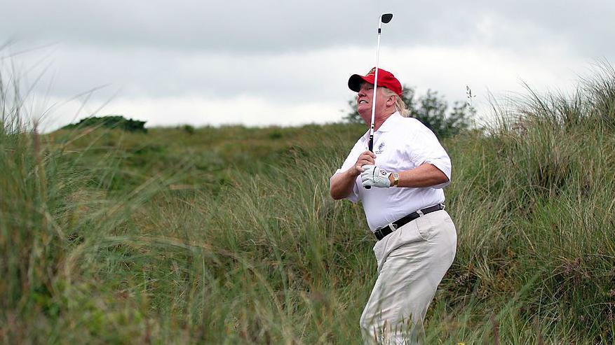 Donald Trump playing at the course in 2012