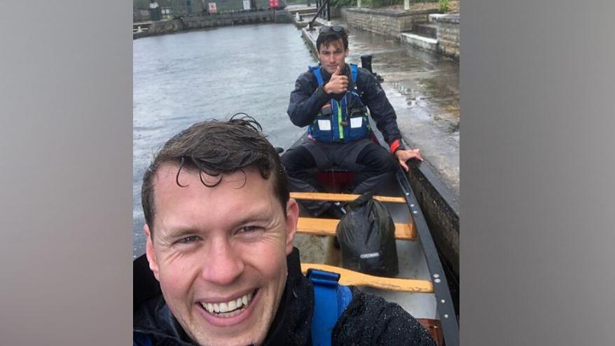 Charlie Goodwin and Hector Bevan in training 