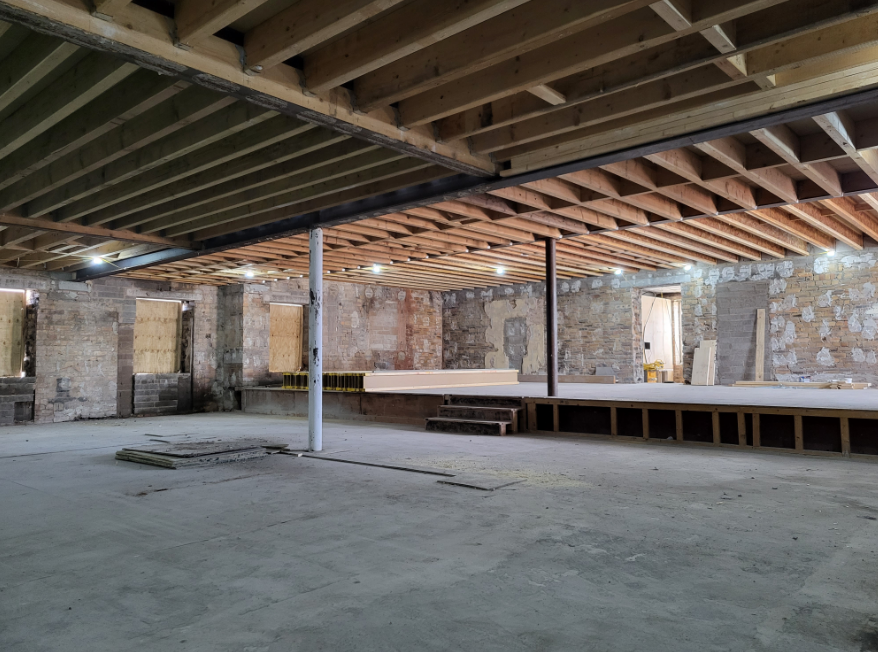 Windows are being reinstated on the first floor of The Carlton