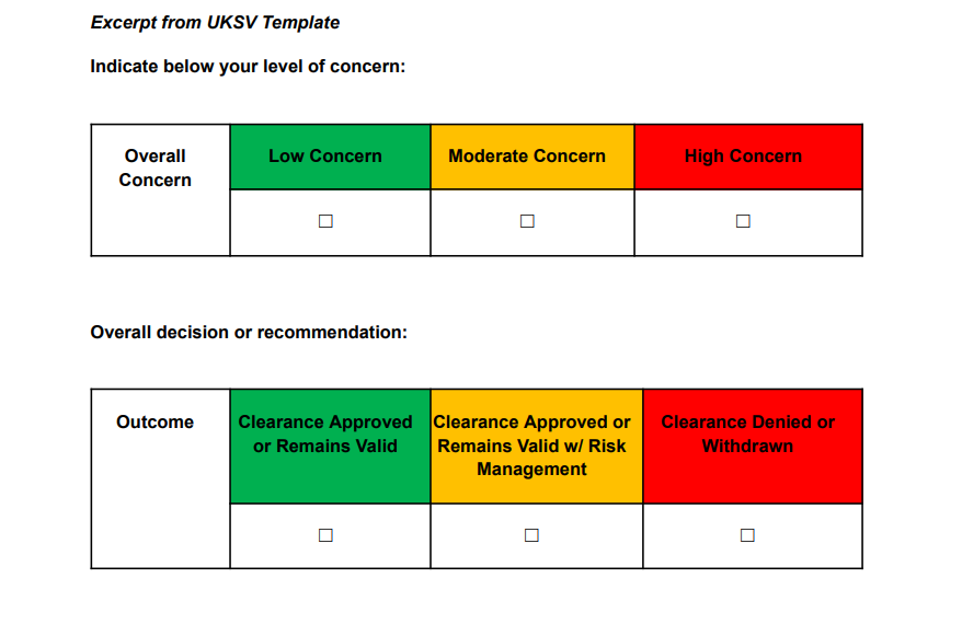 Një pamje e ekranit e një dokumenti të vlerësimit të rrezikut të publikuar nga Downing Street